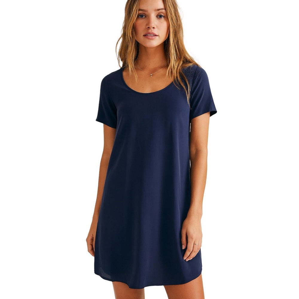 Aritzia Wilfred Navy Blue T-shirt Mini Dress Business casual Preppy Minimalist